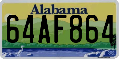 AL license plate 64AF864