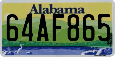 AL license plate 64AF865