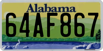 AL license plate 64AF867