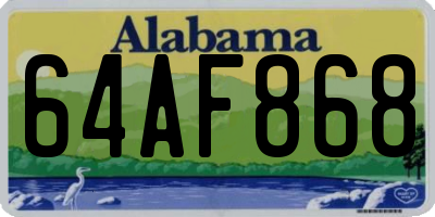 AL license plate 64AF868