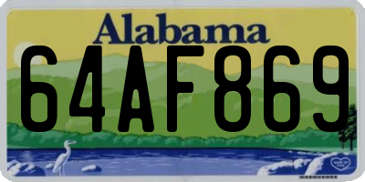 AL license plate 64AF869