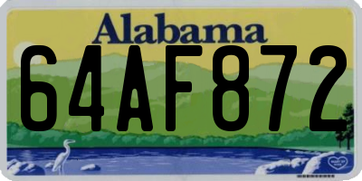 AL license plate 64AF872