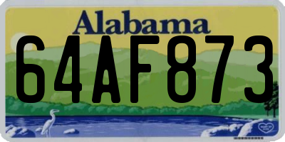 AL license plate 64AF873