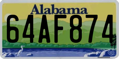 AL license plate 64AF874