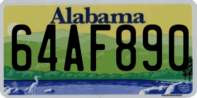 AL license plate 64AF890