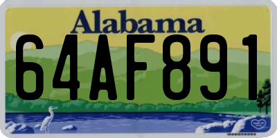 AL license plate 64AF891