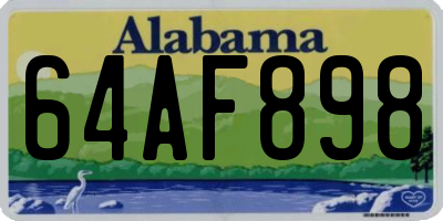 AL license plate 64AF898