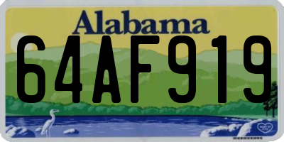 AL license plate 64AF919