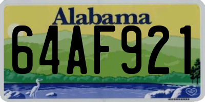 AL license plate 64AF921