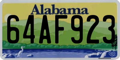 AL license plate 64AF923