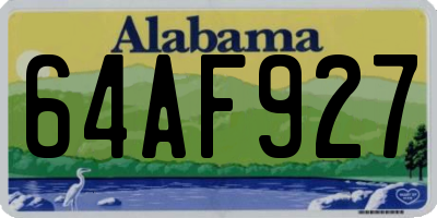 AL license plate 64AF927