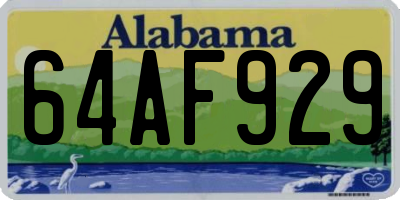 AL license plate 64AF929