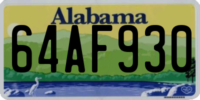AL license plate 64AF930