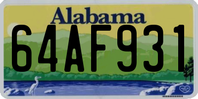 AL license plate 64AF931