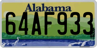 AL license plate 64AF933