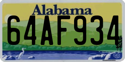 AL license plate 64AF934