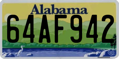 AL license plate 64AF942