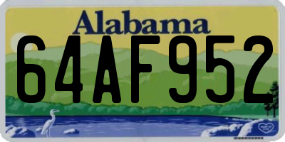 AL license plate 64AF952