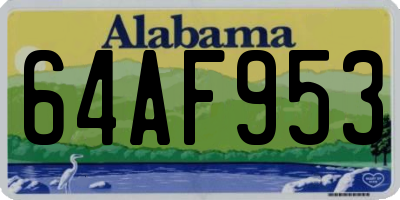 AL license plate 64AF953