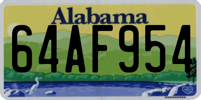 AL license plate 64AF954