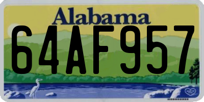 AL license plate 64AF957