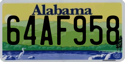 AL license plate 64AF958