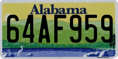 AL license plate 64AF959