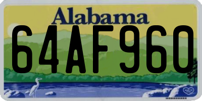 AL license plate 64AF960