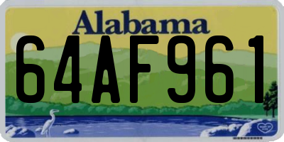 AL license plate 64AF961