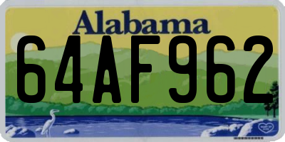 AL license plate 64AF962
