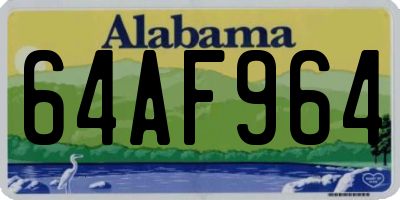 AL license plate 64AF964
