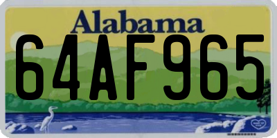 AL license plate 64AF965