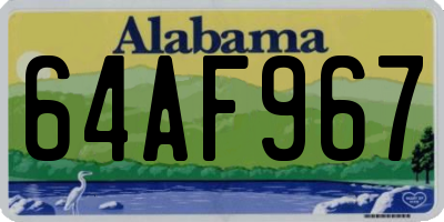 AL license plate 64AF967