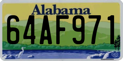 AL license plate 64AF971