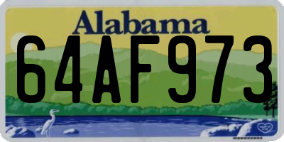 AL license plate 64AF973