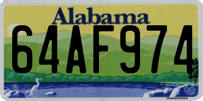 AL license plate 64AF974