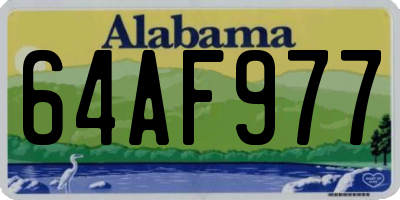 AL license plate 64AF977