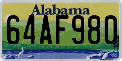 AL license plate 64AF980