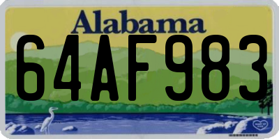 AL license plate 64AF983