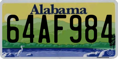 AL license plate 64AF984