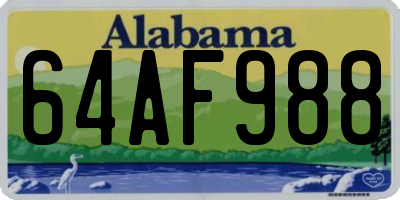 AL license plate 64AF988