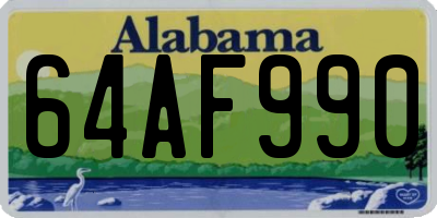 AL license plate 64AF990