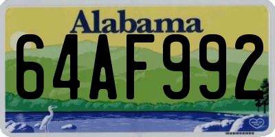 AL license plate 64AF992