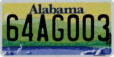 AL license plate 64AG003