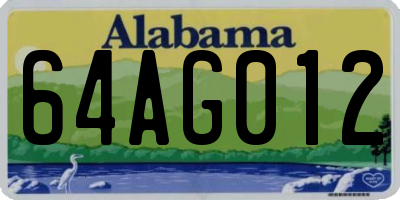 AL license plate 64AG012