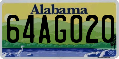 AL license plate 64AG020