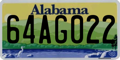 AL license plate 64AG022