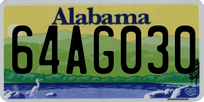 AL license plate 64AG030