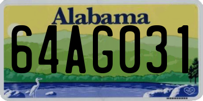 AL license plate 64AG031