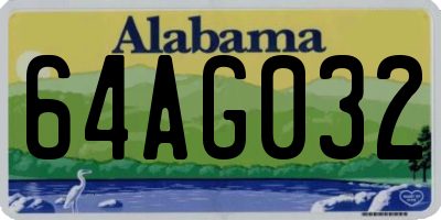 AL license plate 64AG032